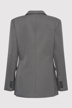 St. Agni Homme Belted Blazer - Pewter Grey