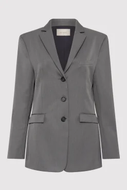 St. Agni Homme Belted Blazer - Pewter Grey