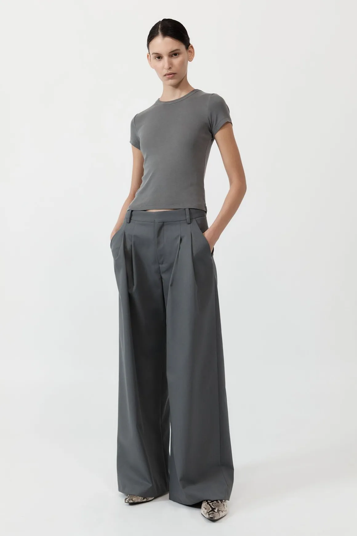 St. Agni Homme Pleat Pants - Pewter Grey