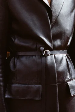 St. Agni Leather Blazer - Black