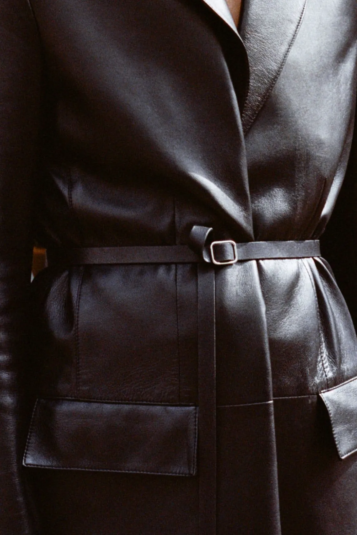 St. Agni Leather Blazer - Black