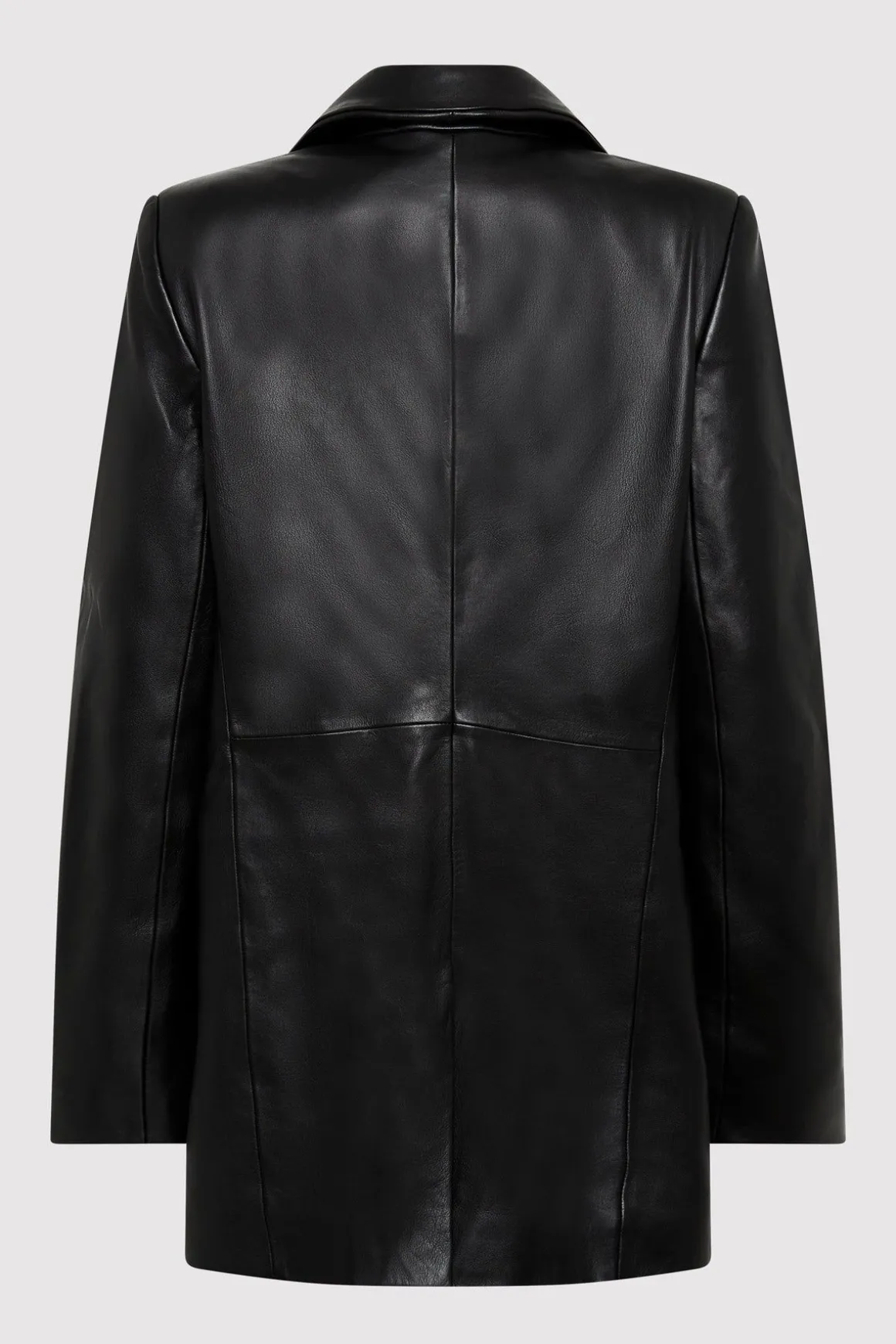 St. Agni Leather Blazer - Black