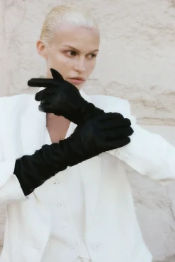 St. Agni Leather Gloves - Black
