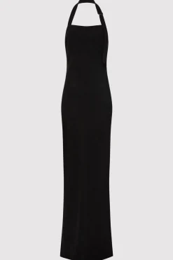 St. Agni Linen Bias Maxi Dress - Black