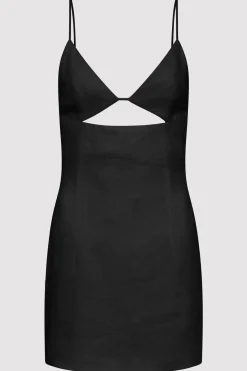 St. Agni Linen Bra Mini Dress - Black