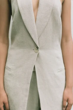 St. Agni Linen Helm Vest - Natural