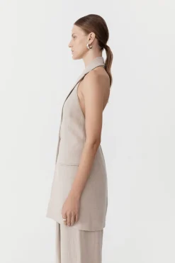 St. Agni Linen Helm Vest - Natural