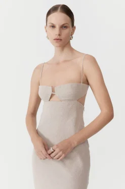 St. Agni Linen Resort Dress - Natural