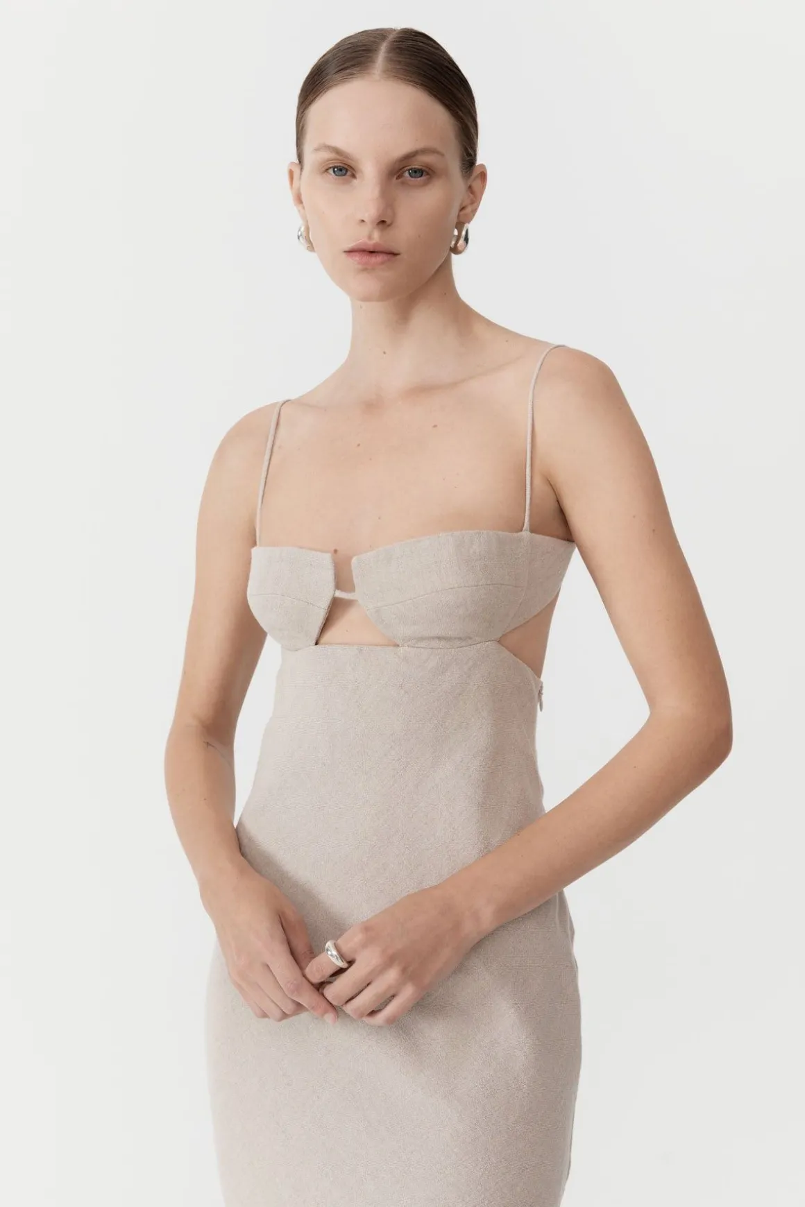 St. Agni Linen Resort Dress - Natural