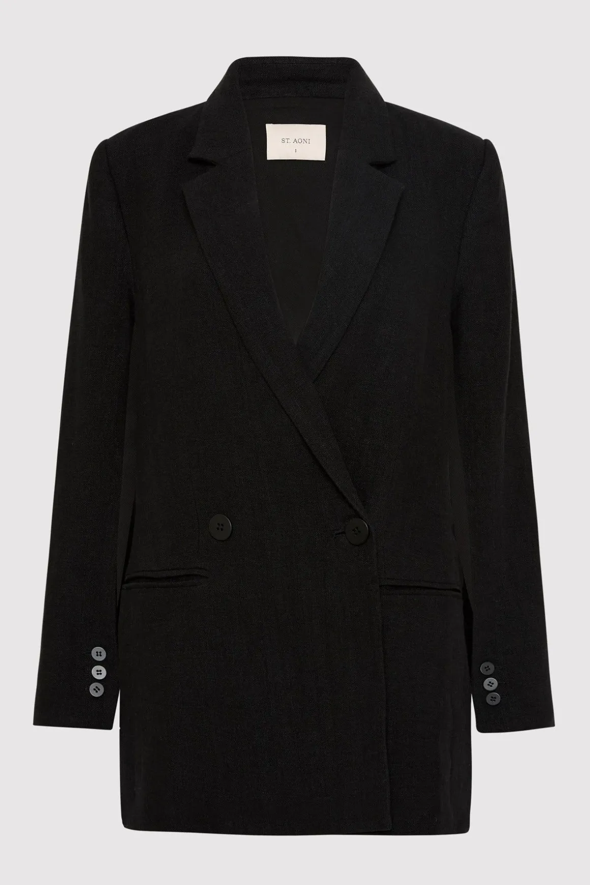 St. Agni Linen Split Sleeve Blazer - Black