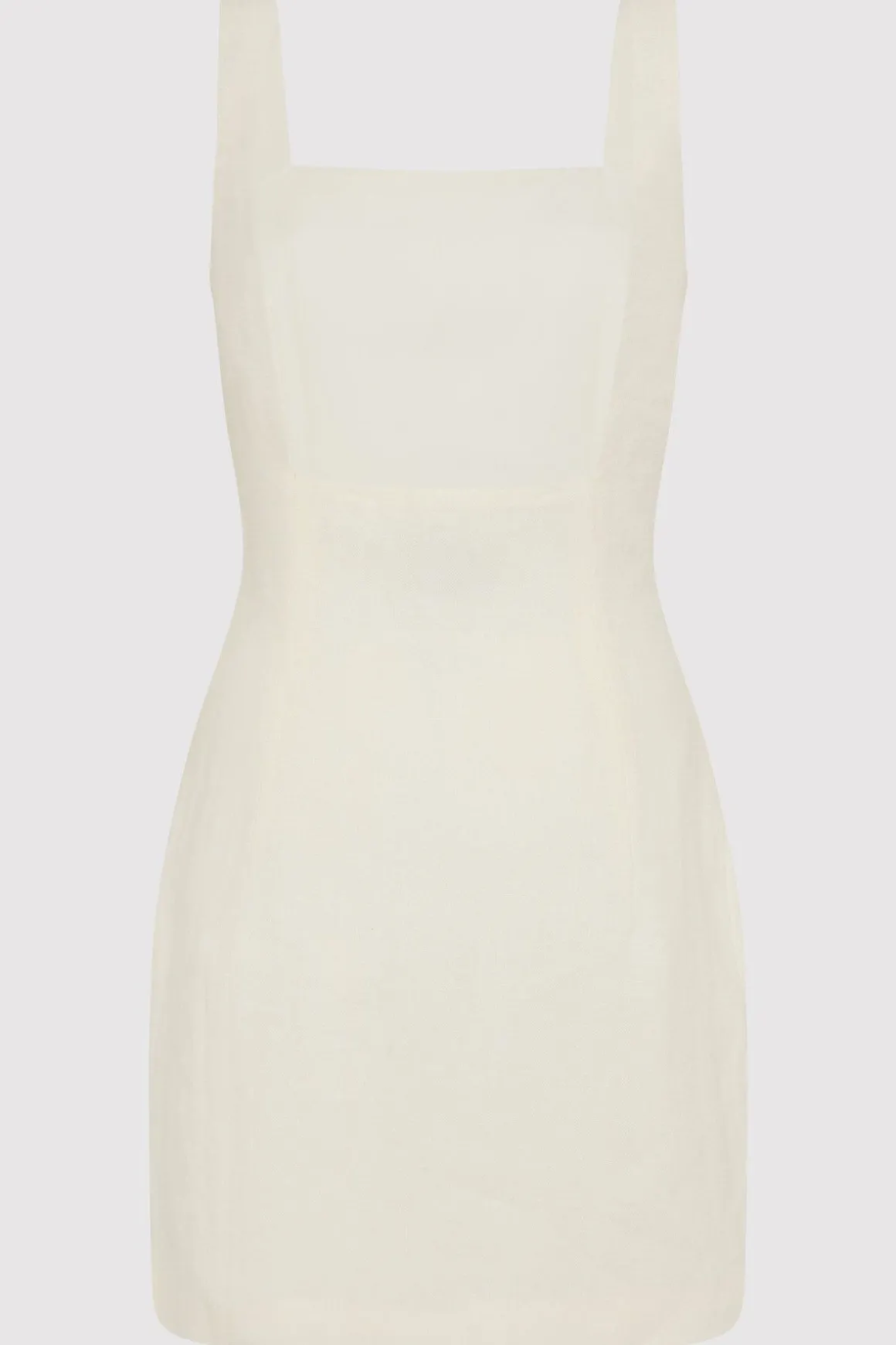 St. Agni Linen Square Neck Mini Dress - Ivory