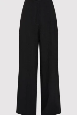 St. Agni Linen Wide Leg Pants - Black