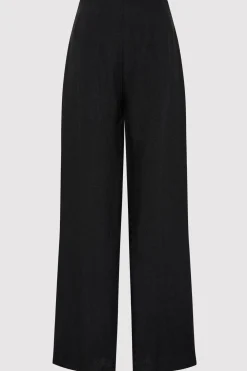 St. Agni Linen Wide Leg Pants - Black