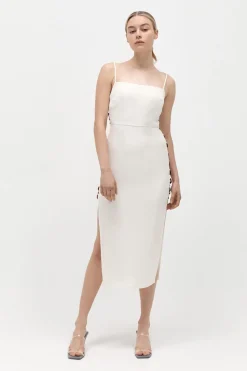 St. Agni Link Detail Dress - Cool White