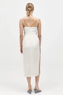 St. Agni Link Detail Dress - Cool White