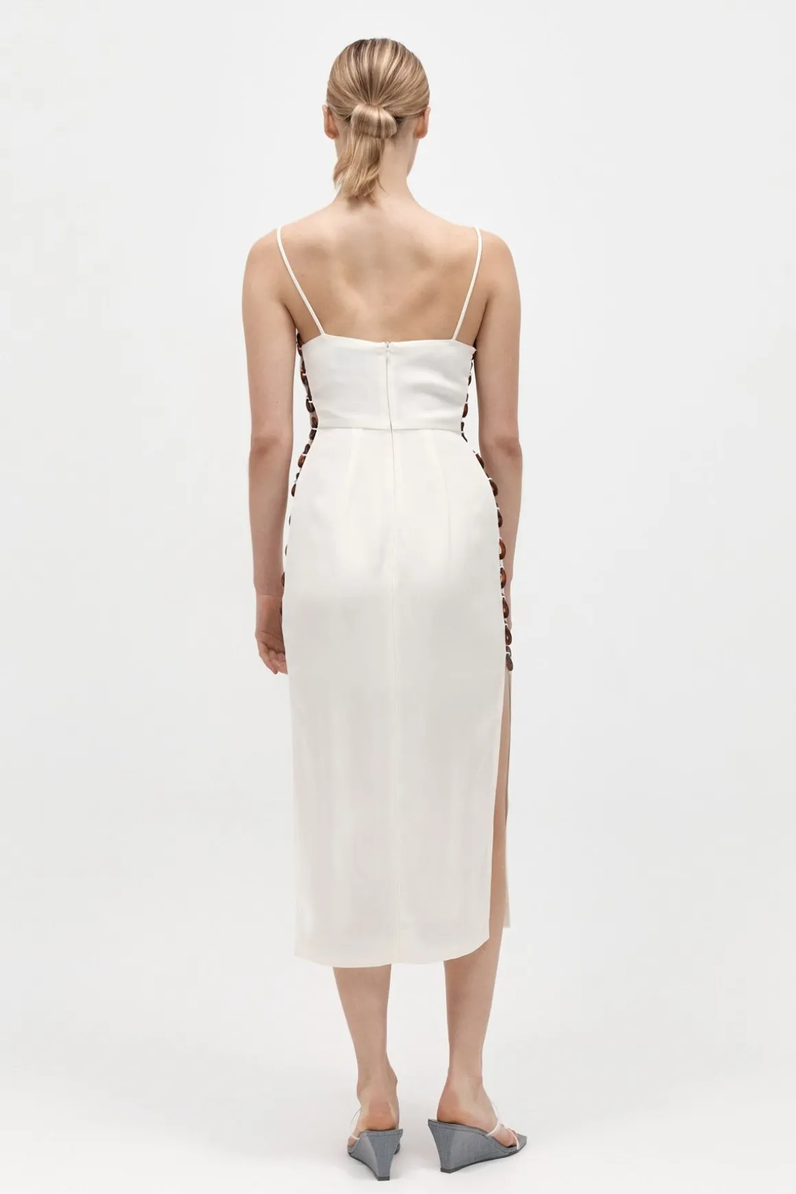 St. Agni Link Detail Dress - Cool White
