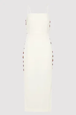 St. Agni Link Detail Dress - Cool White
