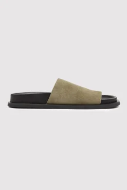 St. Agni Loe Suede Slide - Kelp