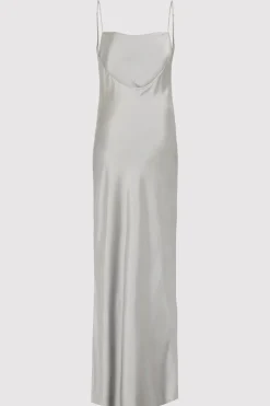 St. Agni Low Back Slip Dress - Silver