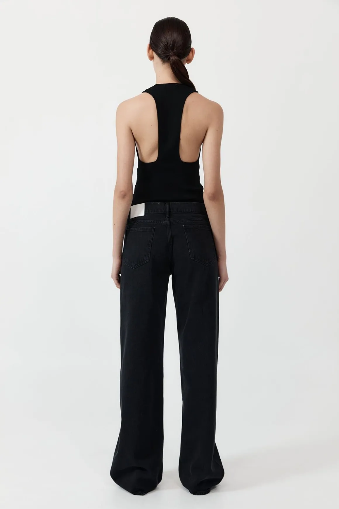 St. Agni Low Rise Jeans - Washed Black