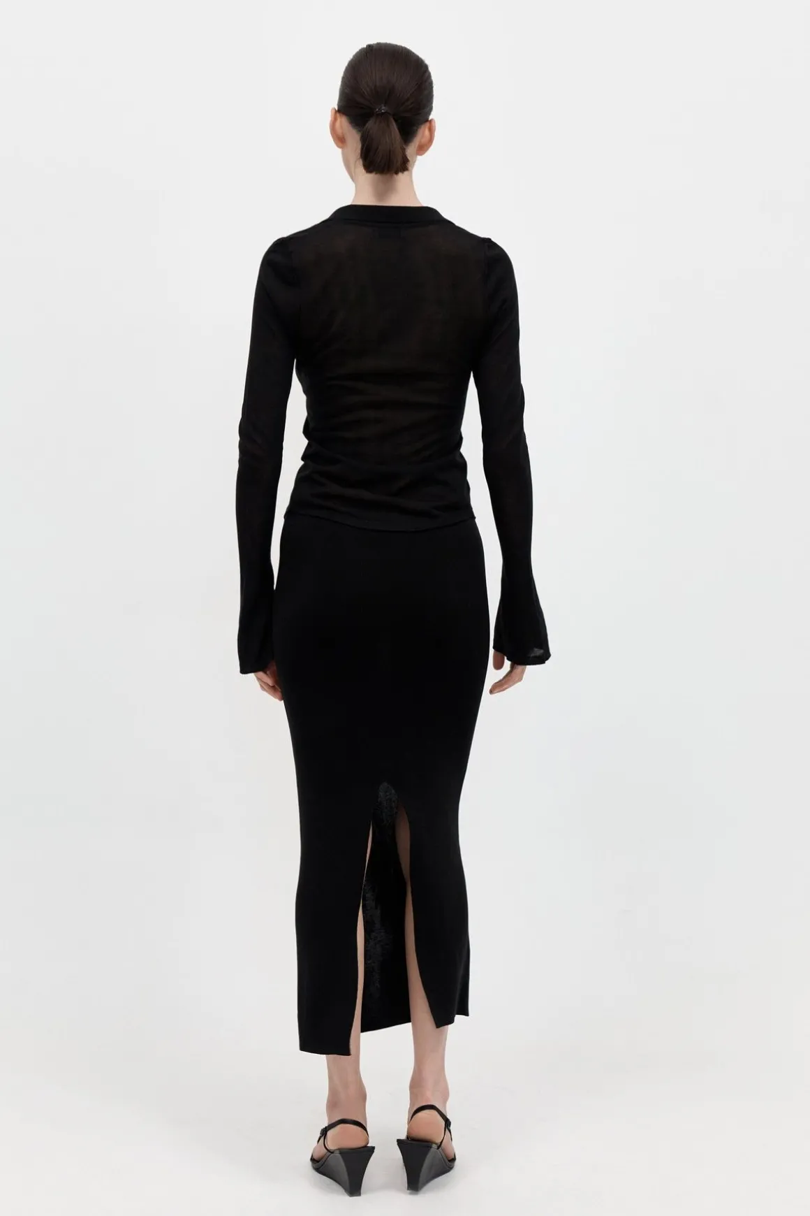 St. Agni Low Waist Knit Skirt - Black