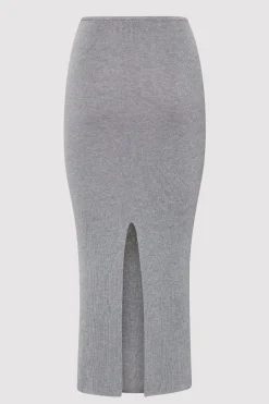 St. Agni Low Waist Knit Skirt - Grey Marle