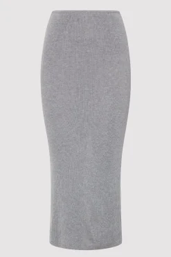 St. Agni Low Waist Knit Skirt - Grey Marle