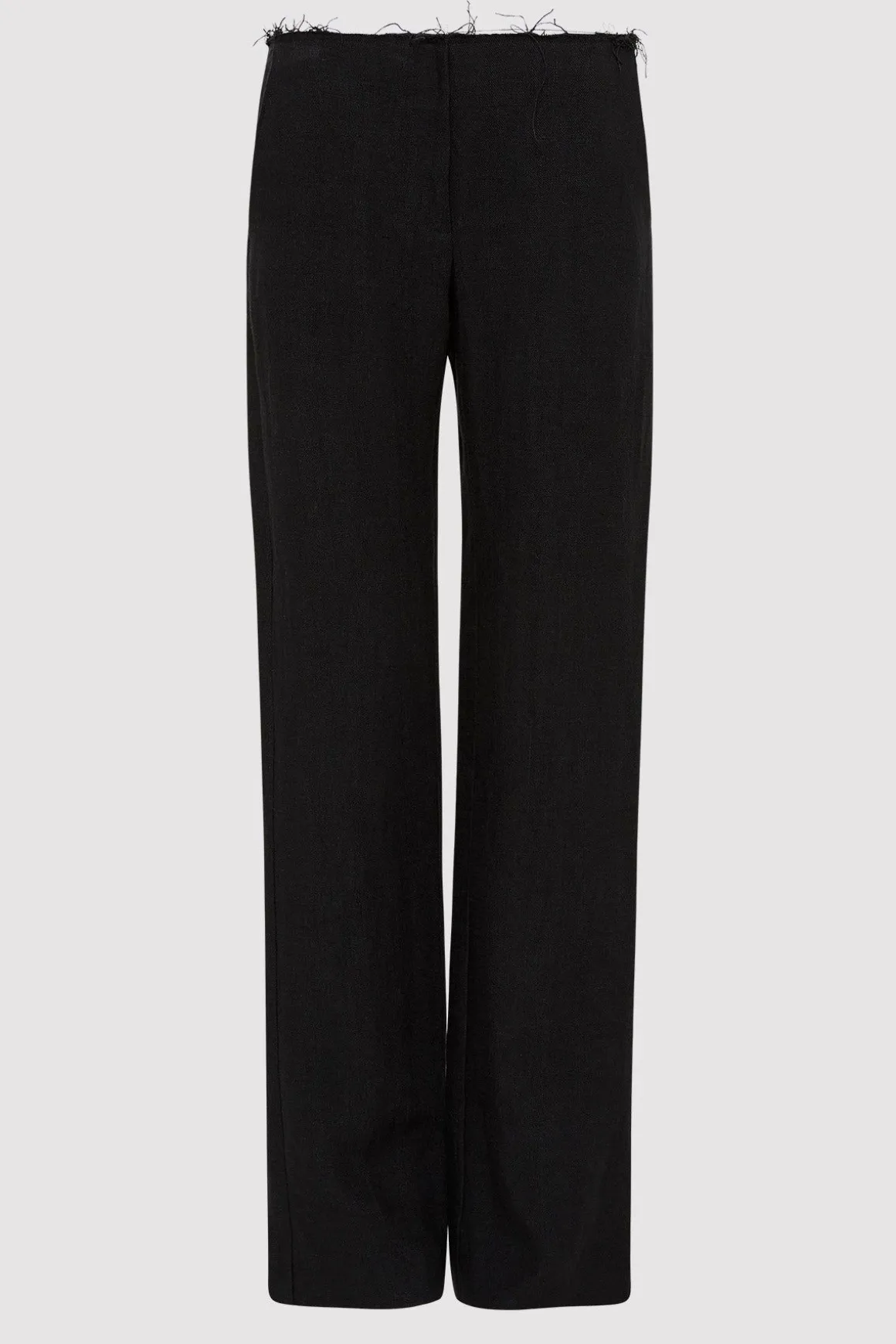 St. Agni Low Waist Raw Edge Pants - Black
