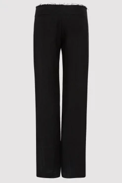 St. Agni Low Waist Raw Edge Pants - Black