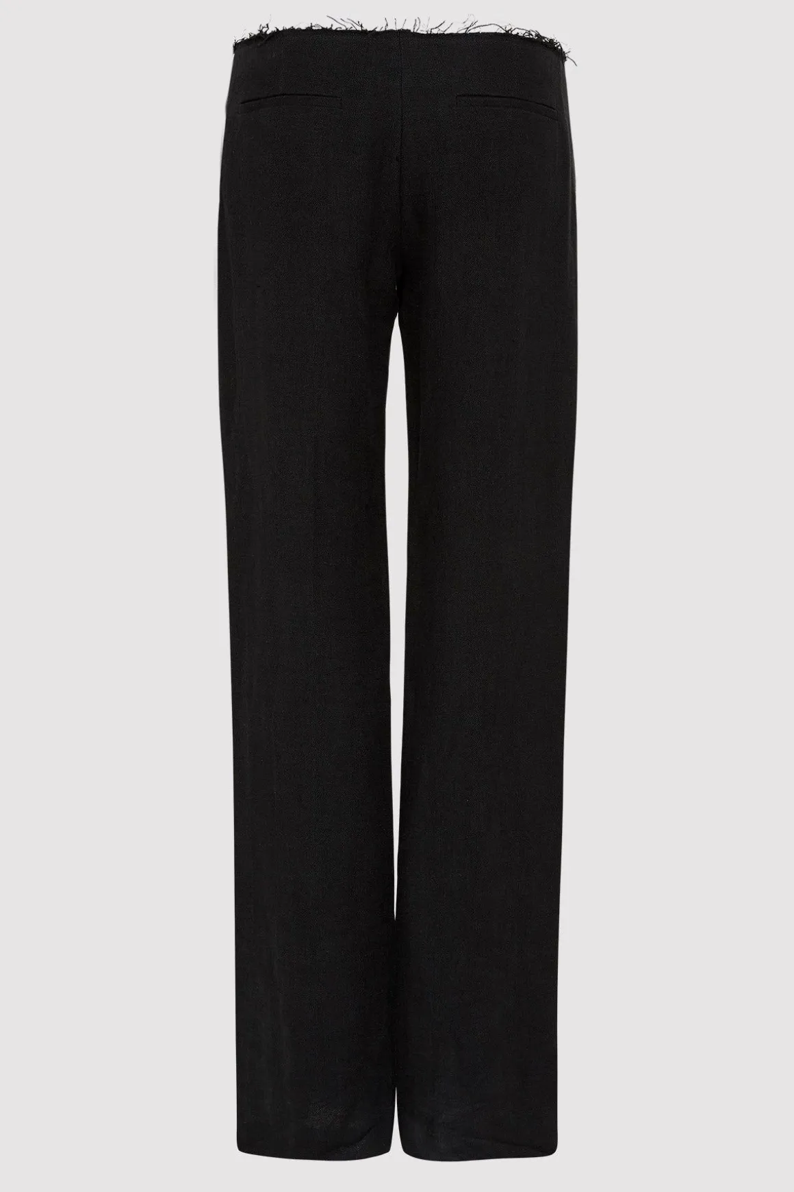 St. Agni Low Waist Raw Edge Pants - Black