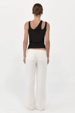 St. Agni Low Waist Raw Edge Pants - Ivory