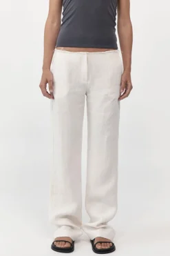 St. Agni Low Waist Raw Edge Pants - Ivory