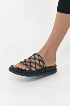 St. Agni Macrame Gio Slide - Black