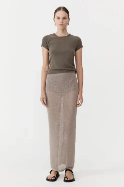 St. Agni Mesh Maxi Skirt - Fog
