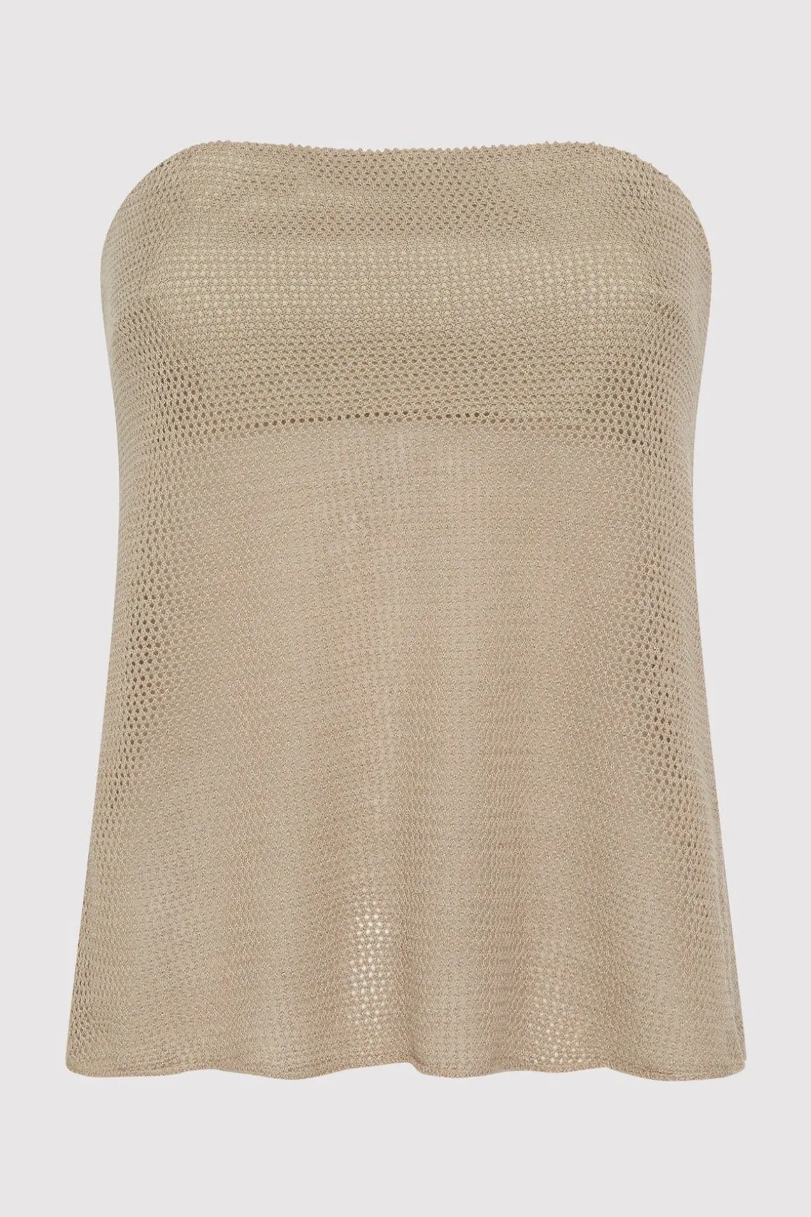 St. Agni Mesh Strapless Top - Fog