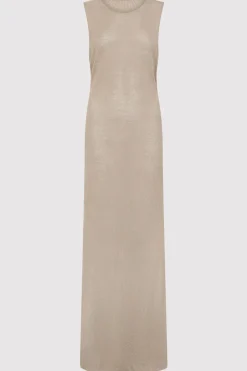 St. Agni Mesh Tuck Back Maxi Dress - Fog