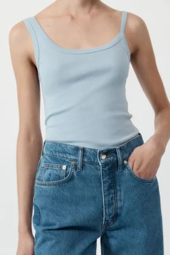St. Agni Mid Rise Wide Leg - Denim Blue