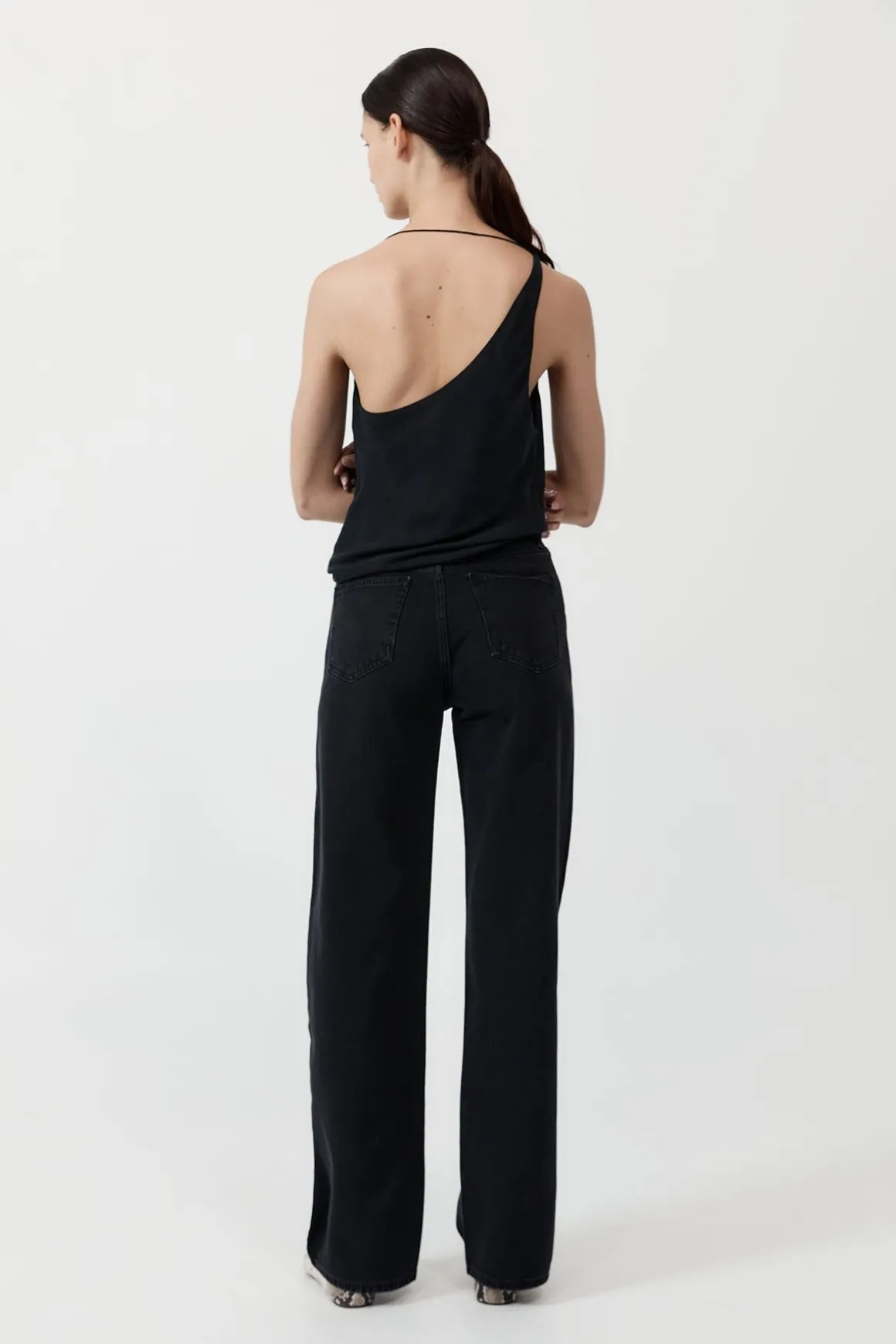 St. Agni Mid Rise Wide Leg - Washed Black