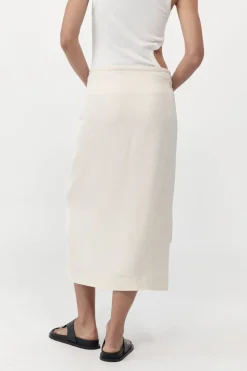 St. Agni Midi Wrap Skirt - Cool White