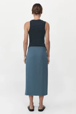 St. Agni Midi Wrap Skirt - Slate