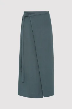 St. Agni Midi Wrap Skirt - Slate