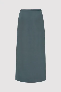 St. Agni Midi Wrap Skirt - Slate