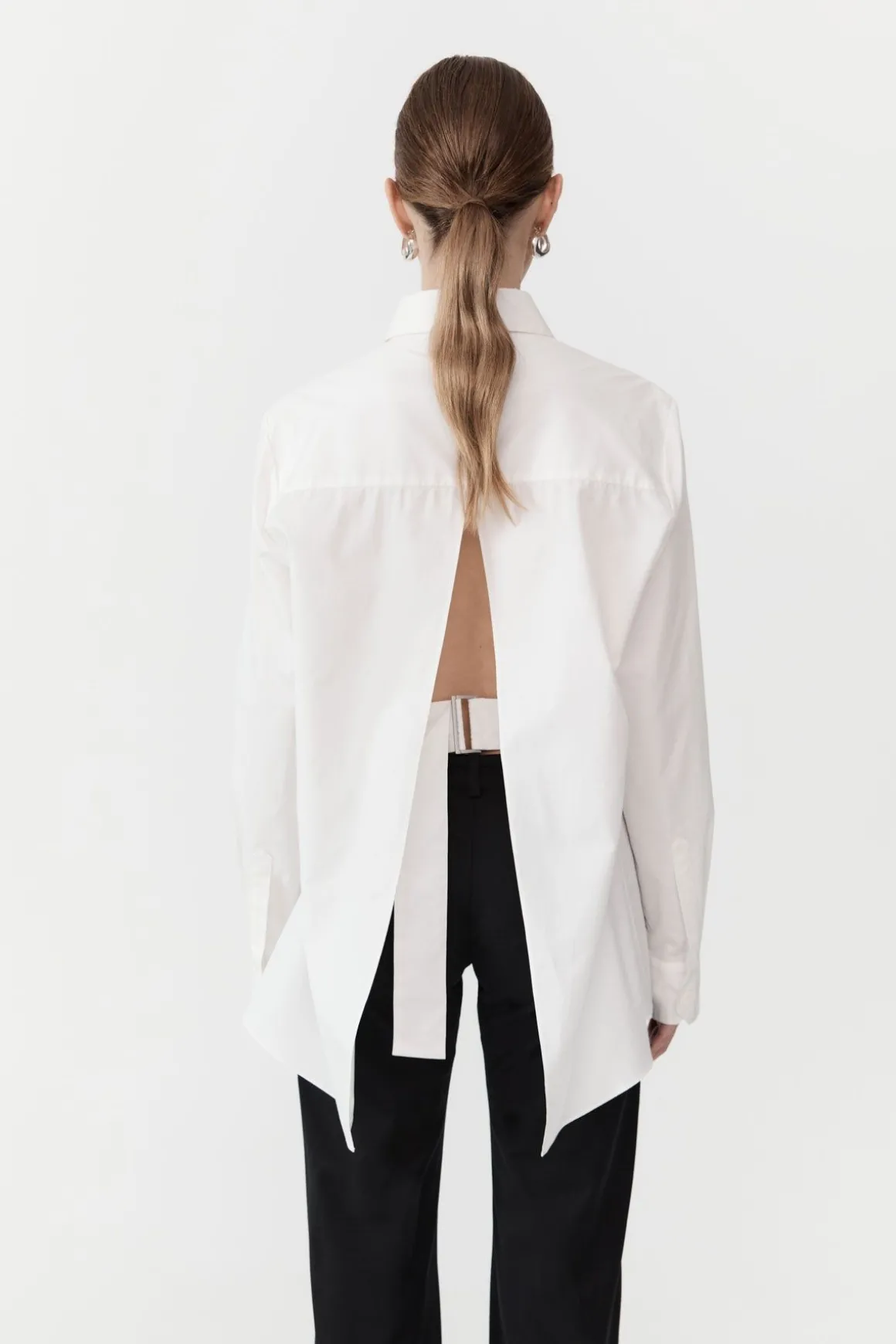 St. Agni Open Back Shirt - White