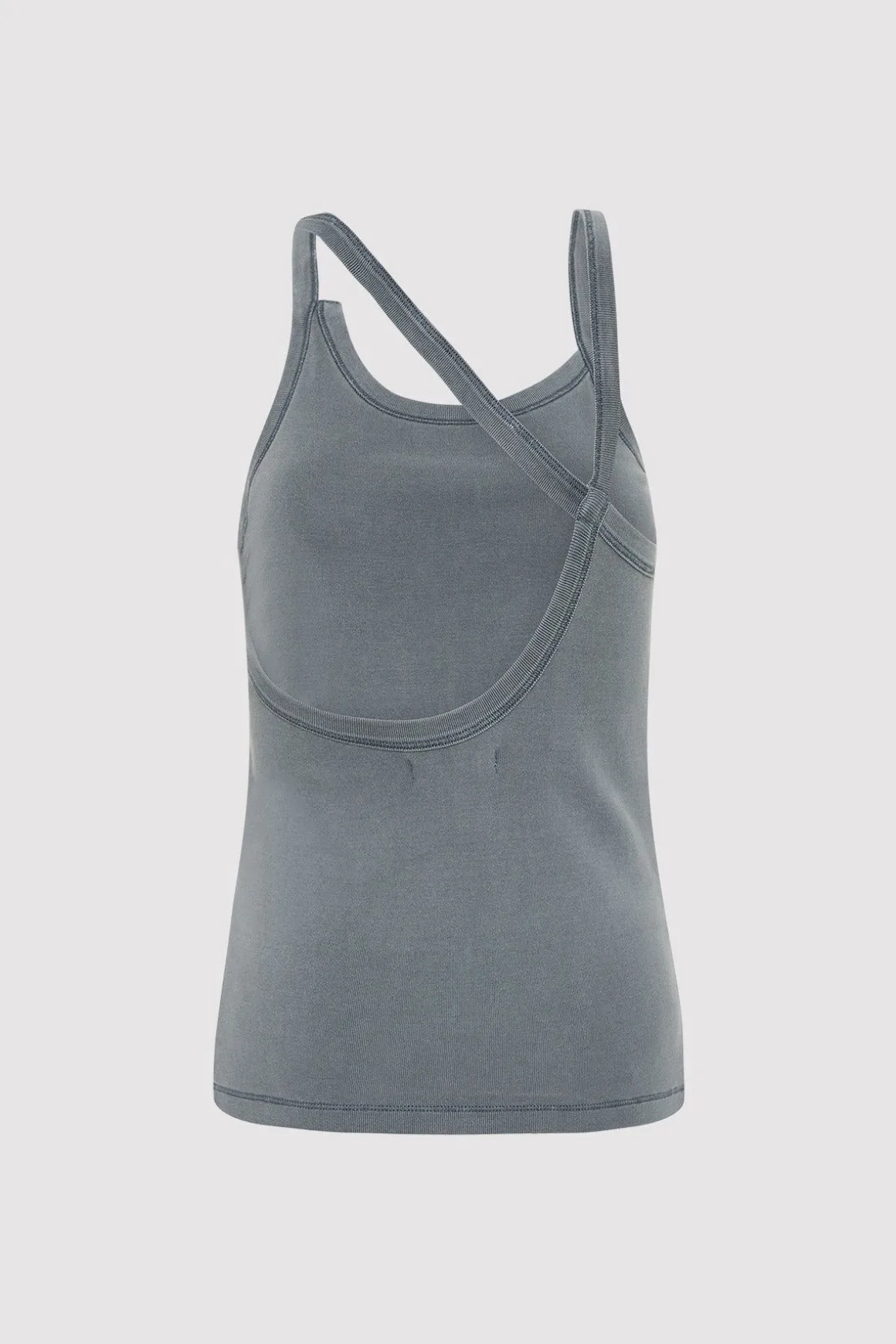 St. Agni Organic Cotton Abstract Singlet - Diesel Grey