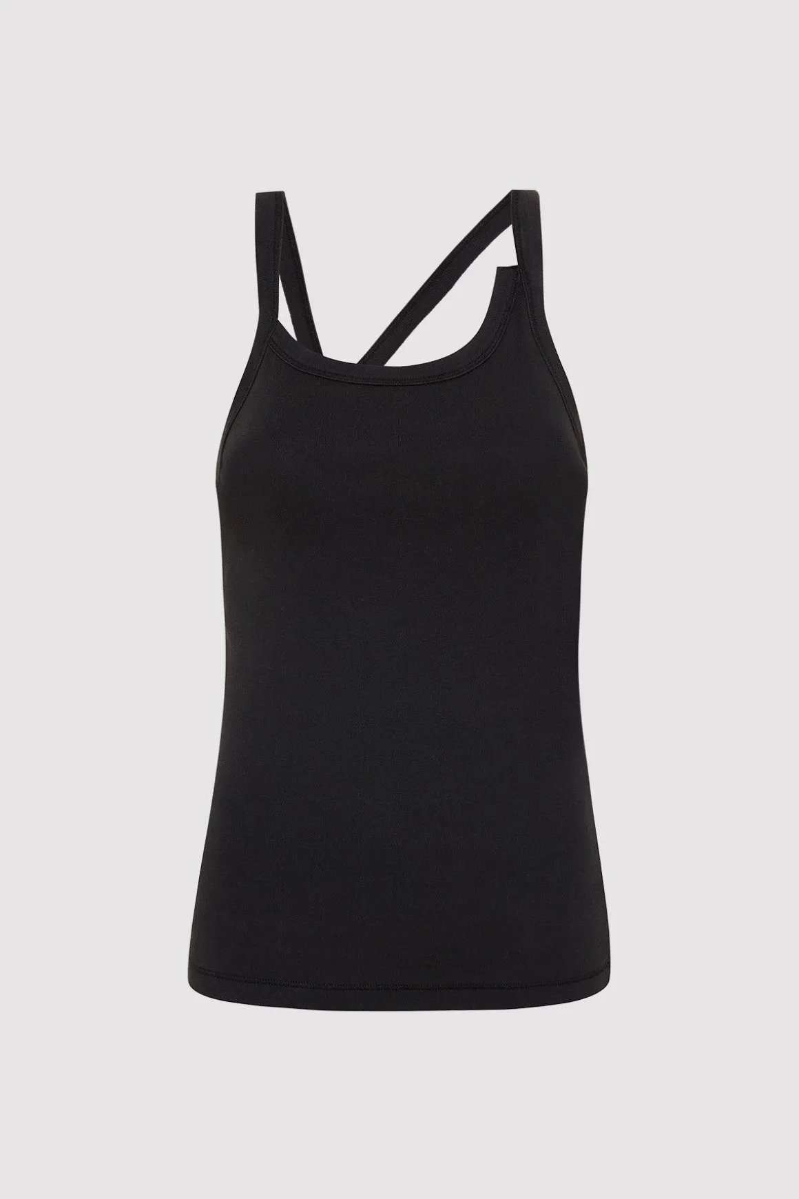 St. Agni Organic Cotton Abstract Singlet - Black