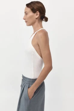 St. Agni Organic Cotton Abstract Singlet - White