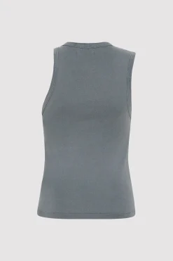 St. Agni Organic Cotton Asymmetric Tank - Diesel Grey