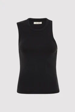 St. Agni Organic Cotton Asymmetric Tank - Black