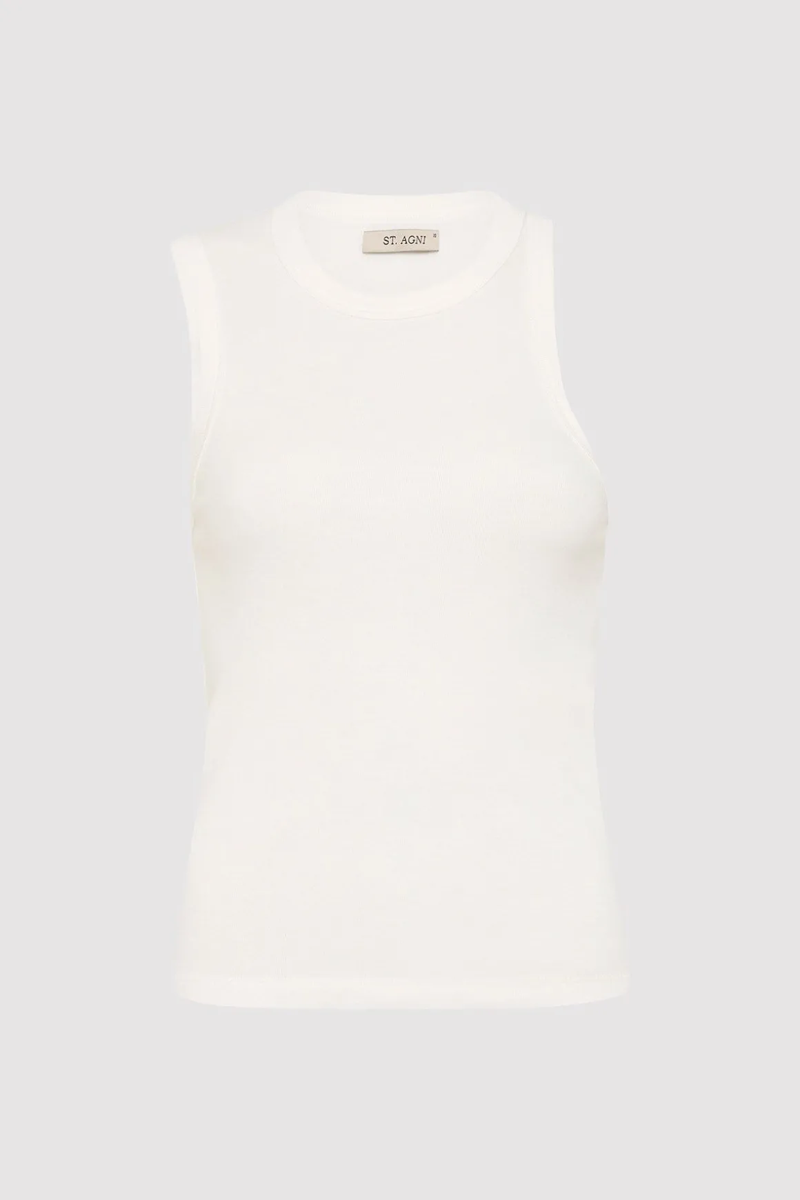St. Agni Organic Cotton Asymmetric Tank - White