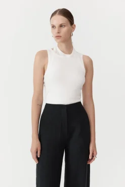 St. Agni Organic Cotton Layered Tank - White